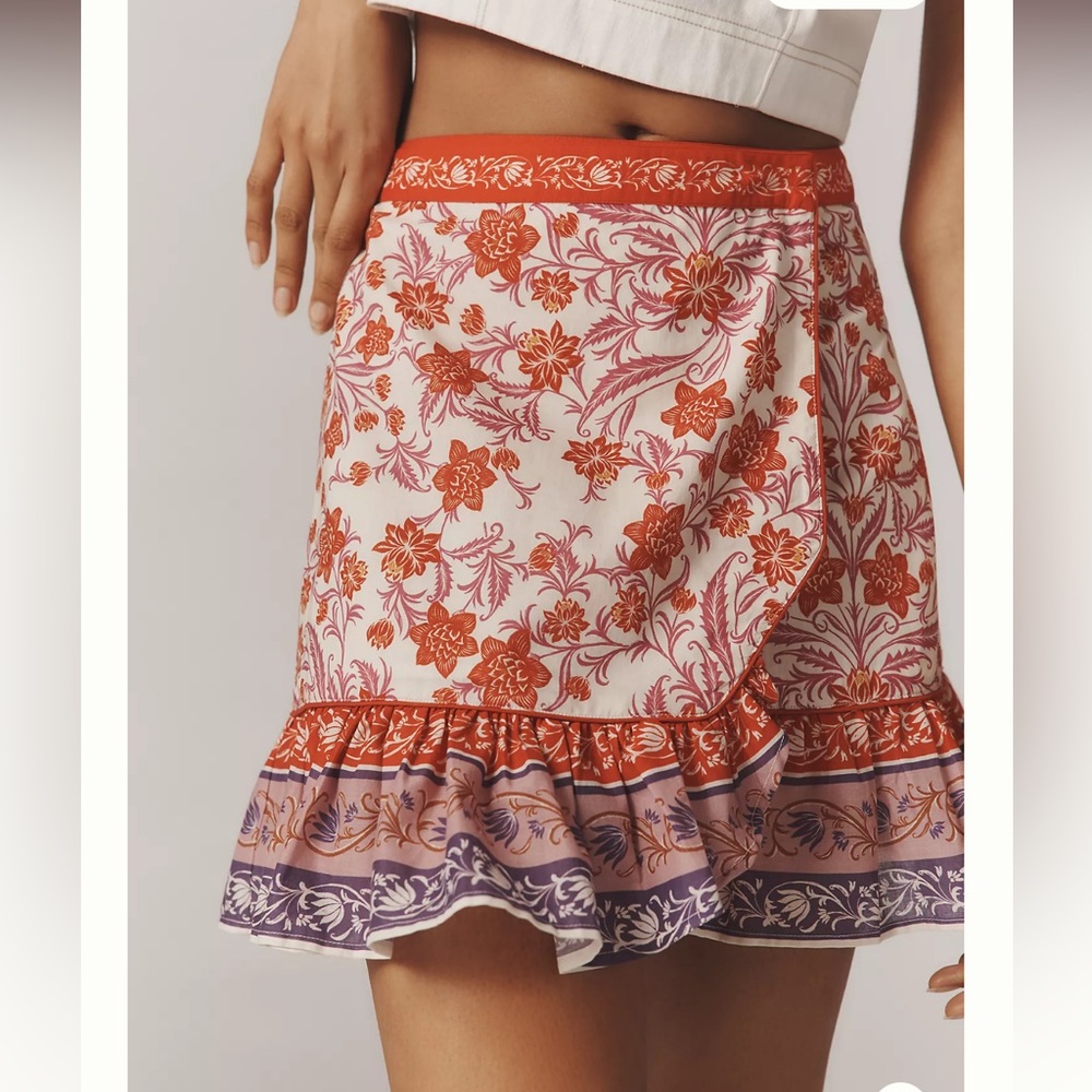 FARM Rio Printed Ruffle Wrap Mini Skirt - Picture 4 of 8